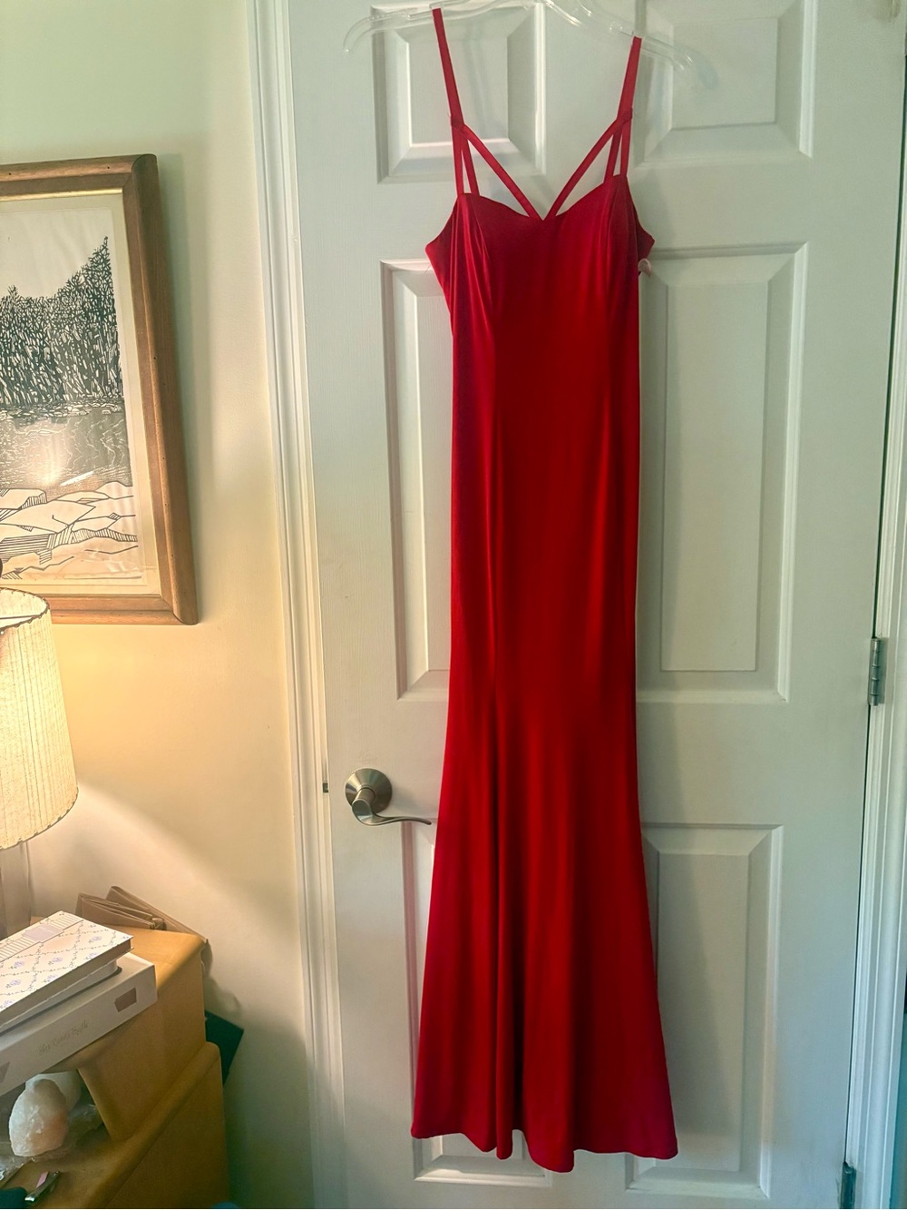 PROM Dress City Triangles Red Long Gown Size 1 *flaw*
